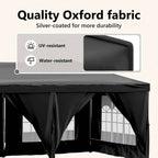 Tenda per Feste Pieghevole con Pareti Laterali Nero 3x6 m