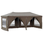 Tenda per Feste Pieghevole con Pareti Laterali Tortora 3x6 m