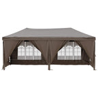 Tenda per Feste Pieghevole con Pareti Laterali Tortora 3x6 m