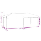 Tenda per Feste Pieghevole con Pareti Laterali Tortora 3x6 m