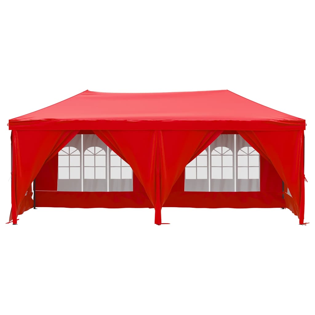 Tenda per Feste Pieghevole con Pareti Laterali Rosso 3x6 m