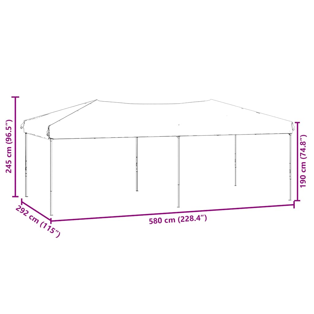 Tenda per Feste Pieghevole con Pareti Laterali Rosso 3x6 m