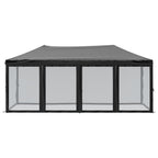Tenda per Feste Pieghevole con Pareti Laterali Nero 3x6 m