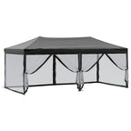 Tenda per Feste Pieghevole con Pareti Laterali Nero 3x6 m