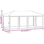 Tenda per Feste Pieghevole con Pareti Laterali Tortora 3x6 m