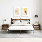 Comodino Rovere Fumo 40x30x30 cm Legno Multistrato
