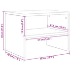 Comodino Rovere Fumo 40x30x30 cm Legno Multistrato