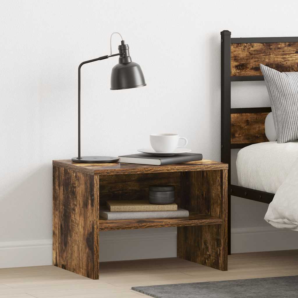 Comodino Rovere Fumo 40x30x30 cm Legno Multistrato