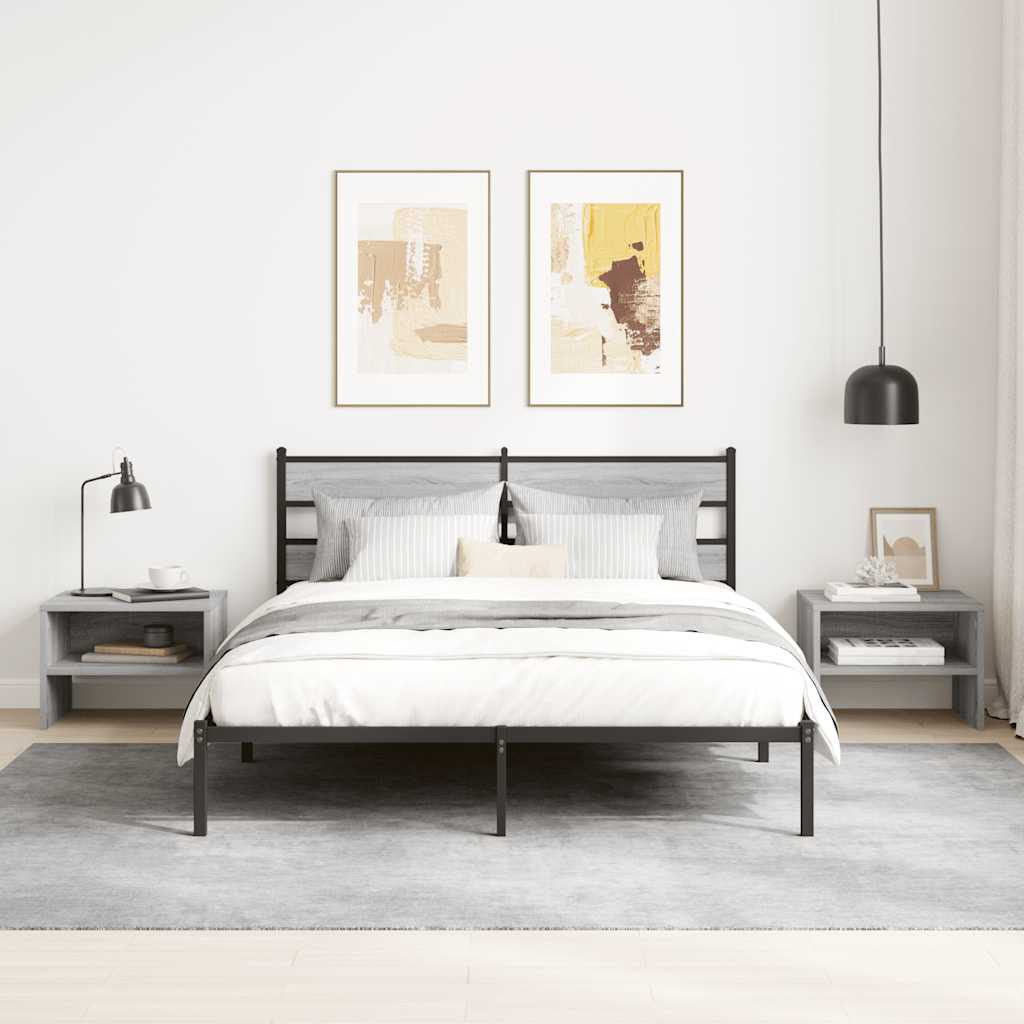 Comodino Grigio Sonoma 40x30x30 cm in Legno Multistrato