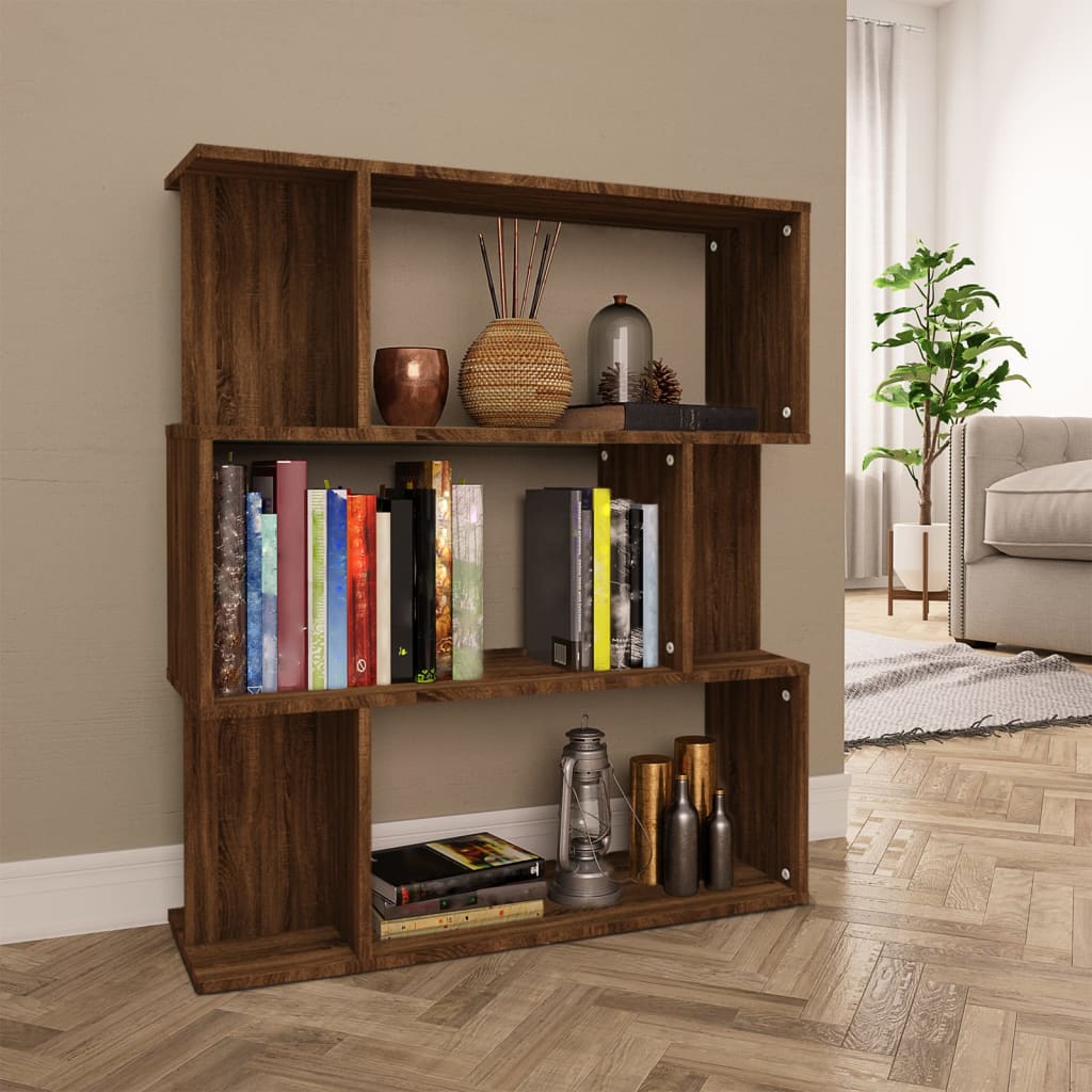 Libreria/Divisorio Rovere Marrone 80x24x96 cm Legno Ingegnerizzato