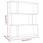 Libreria/Divisorio Rovere Marrone 80x24x96 cm Legno Ingegnerizzato