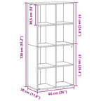 Libreria/Credenza Rovere Fumo 66x30x130 cm in Legno Multistrato