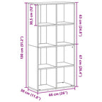 Libreria/Credenza Grigio Sonoma 66x30x130 cm Legno Multistrato