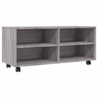 Mobile TV con Ruote Grigio Sonoma 90x35x35cm Legno Multistrato