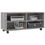 Mobile TV con Ruote Grigio Sonoma 90x35x35cm Legno Multistrato