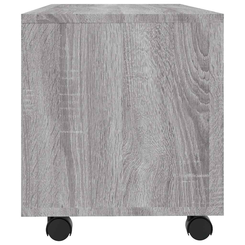 Mobile TV con Ruote Grigio Sonoma 90x35x35cm Legno Multistrato
