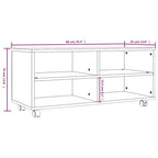 Mobile TV con Ruote Grigio Sonoma 90x35x35cm Legno Multistrato