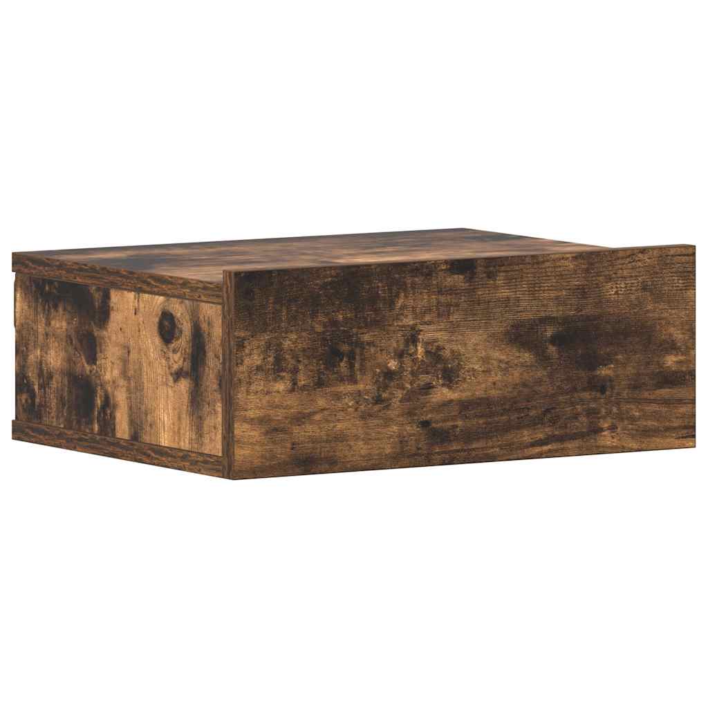 Comodino Pensile Rovere Fumo 40x30x15 cm in Legno Multistrato