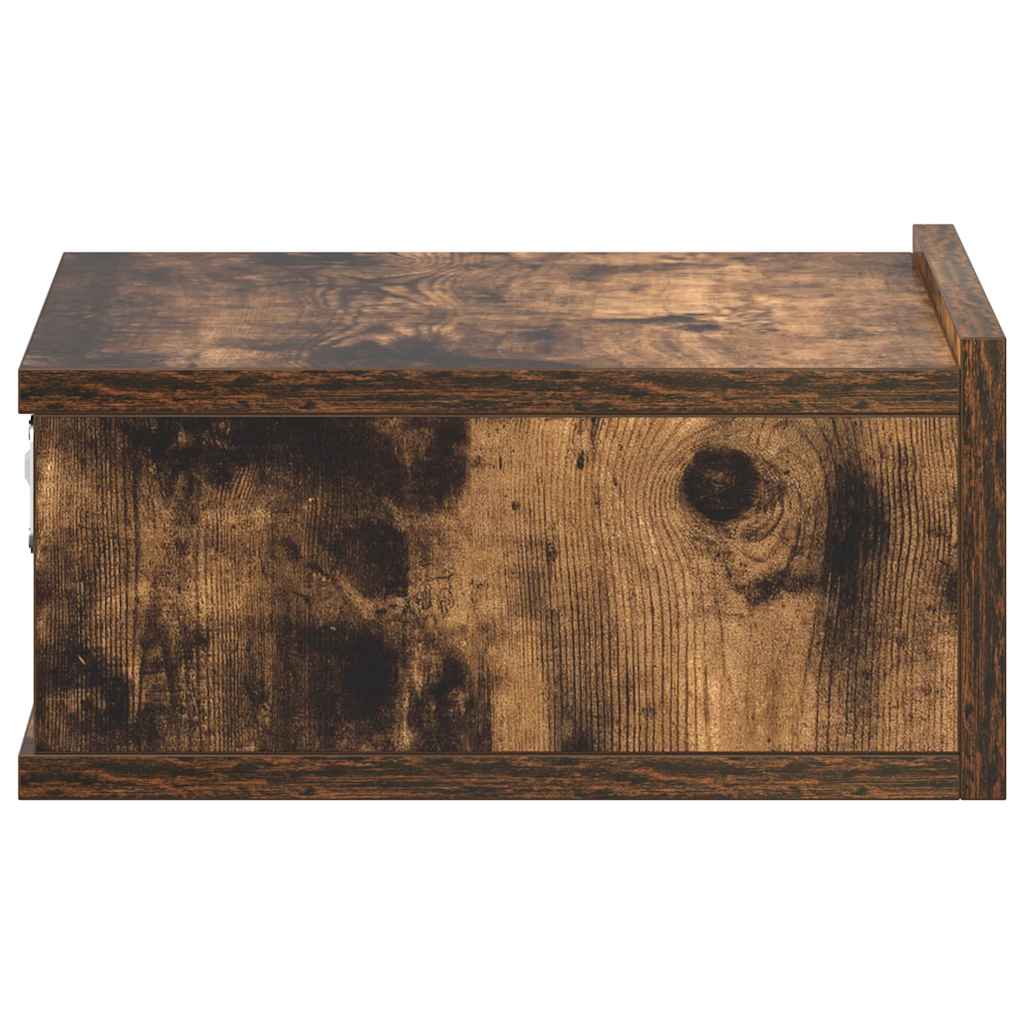 Comodino Pensile Rovere Fumo 40x30x15 cm in Legno Multistrato