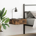 Comodino Pensile Rovere Fumo 40x30x15 cm in Legno Multistrato
