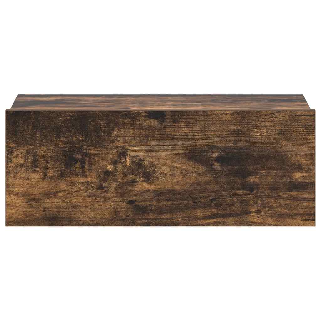 Comodini Pensili Rovere Fumo 2pz 40x30x15 cm Legno Multistrato