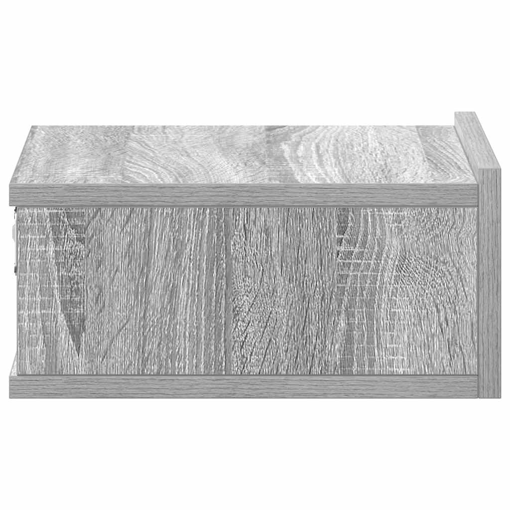 Comodino Pensile Grigio Sonoma 40x30x15cm in Legno Multistrato