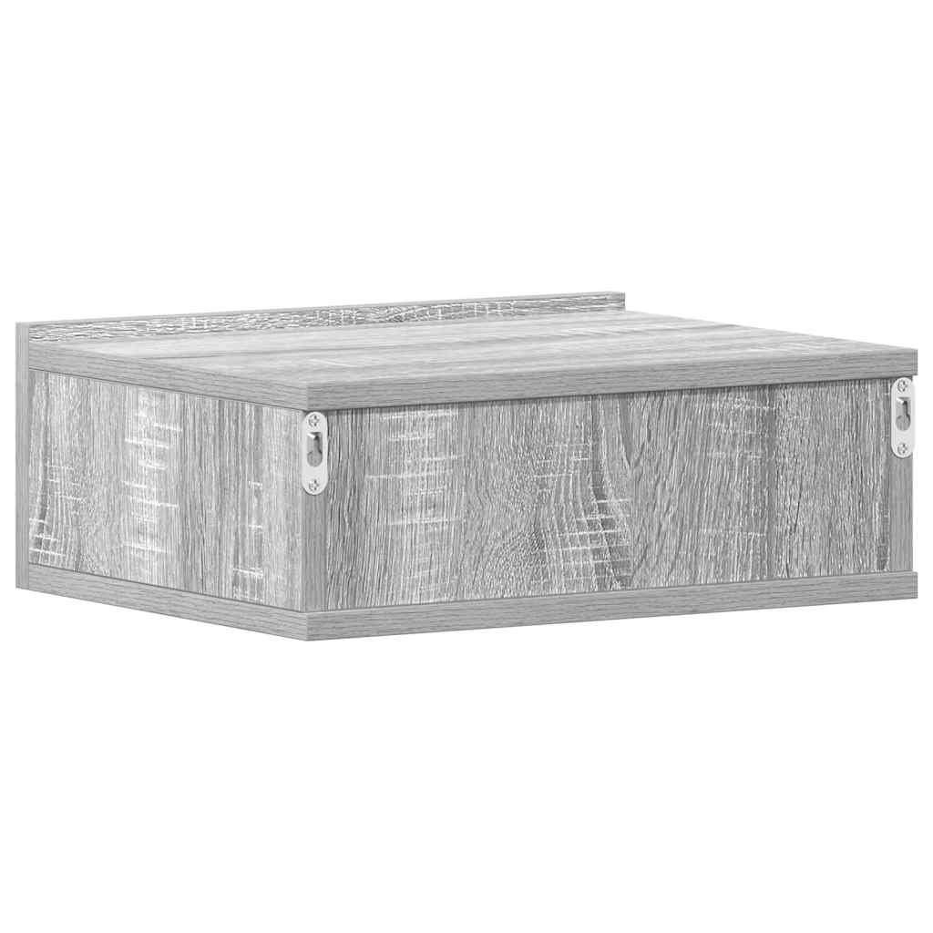 Comodino Pensile Grigio Sonoma 40x30x15cm in Legno Multistrato