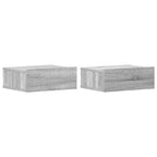 Comodini Pensili Grigio Sonoma 2pz 40x30x15cm Legno Multistrato