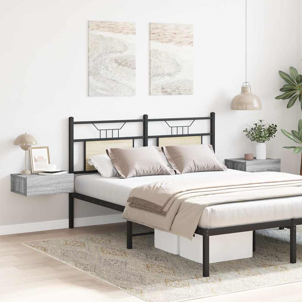 Comodini Pensili Grigio Sonoma 2pz 40x30x15cm Legno Multistrato