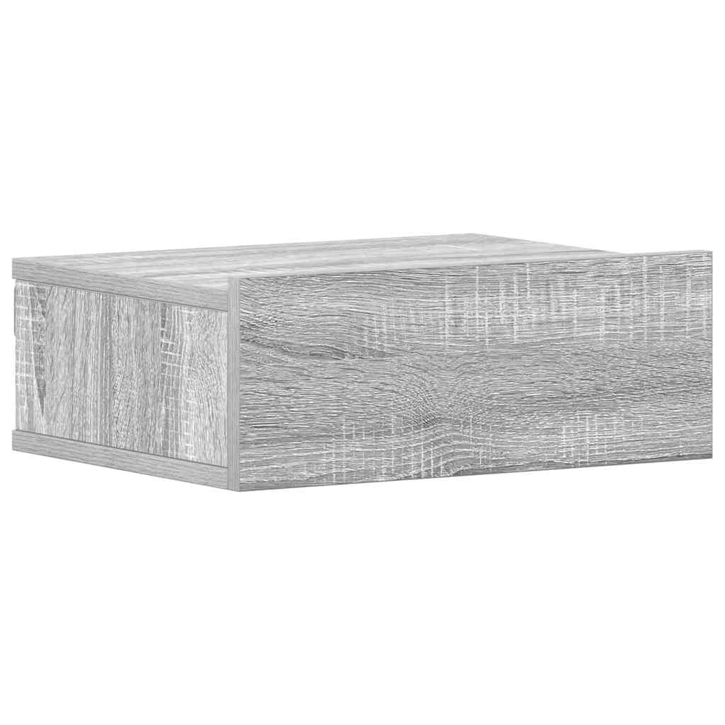Comodini Pensili Grigio Sonoma 2pz 40x30x15cm Legno Multistrato