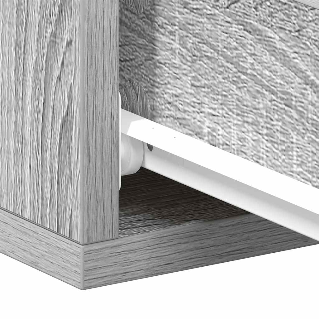 Comodini Pensili Grigio Sonoma 2pz 40x30x15cm Legno Multistrato