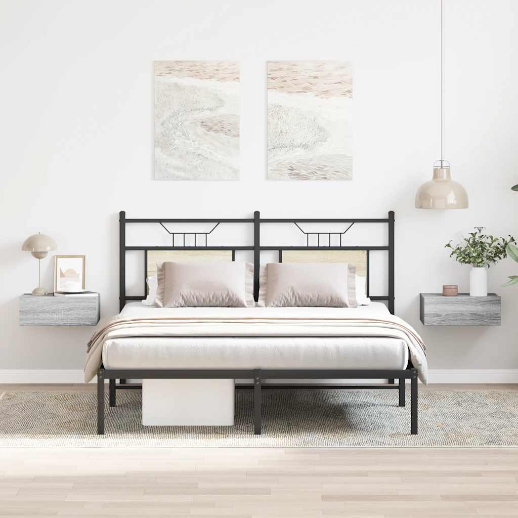 Comodini Pensili Grigio Sonoma 2pz 40x30x15cm Legno Multistrato