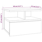 Comodino Pensile Grigio Sonoma 40x31x27cm in Legno Multistrato