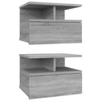 Comodini Pensili Grigio Sonoma 2pz 40x31x27cm Legno Multistrato