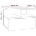 Comodini Pensili Grigio Sonoma 2pz 40x31x27cm Legno Multistrato