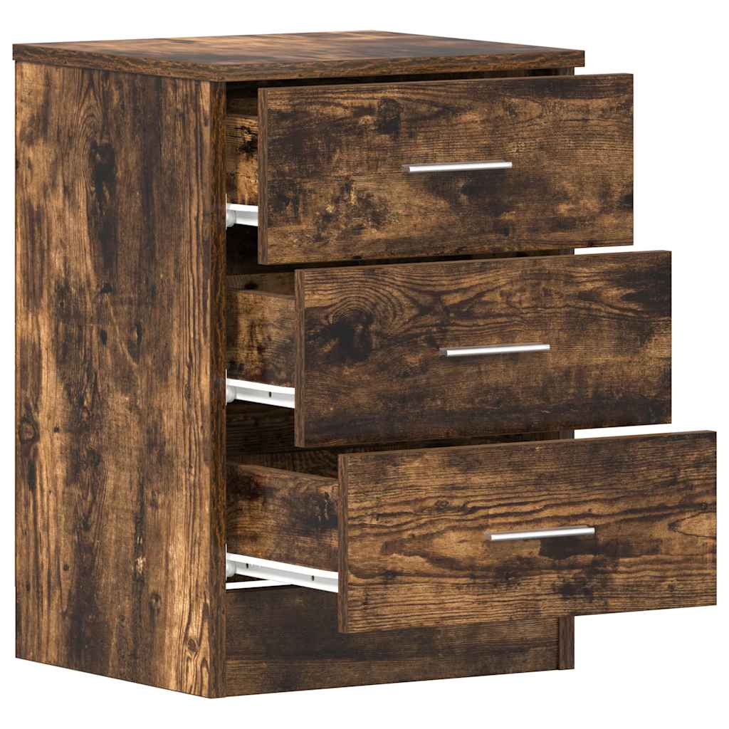 Comodino Rovere Fumo 38x35x56 cm in Legno Multistrato