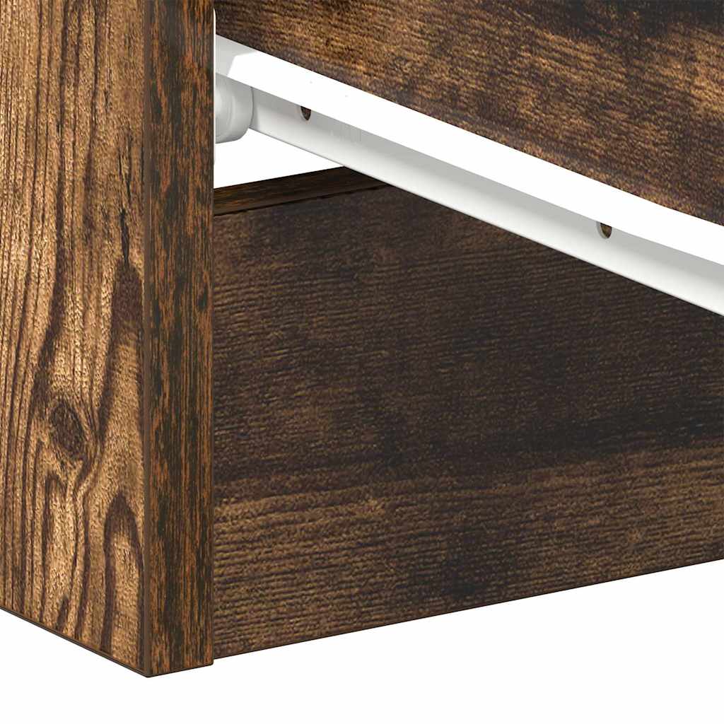 Comodino Rovere Fumo 38x35x56 cm in Legno Multistrato