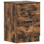 Comodini 2 pz Rovere Fumo 38x35x56 cm in Legno Multistrato