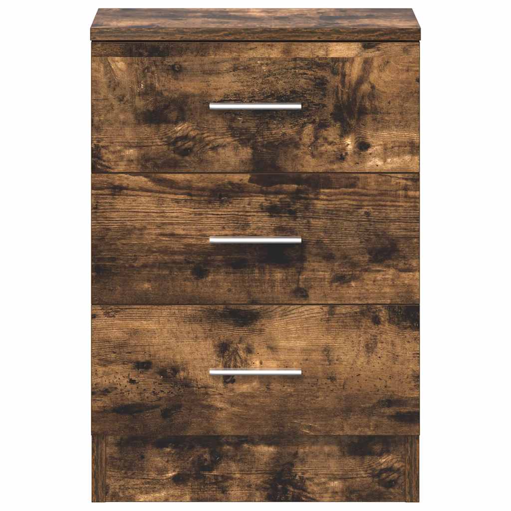 Comodini 2 pz Rovere Fumo 38x35x56 cm in Legno Multistrato
