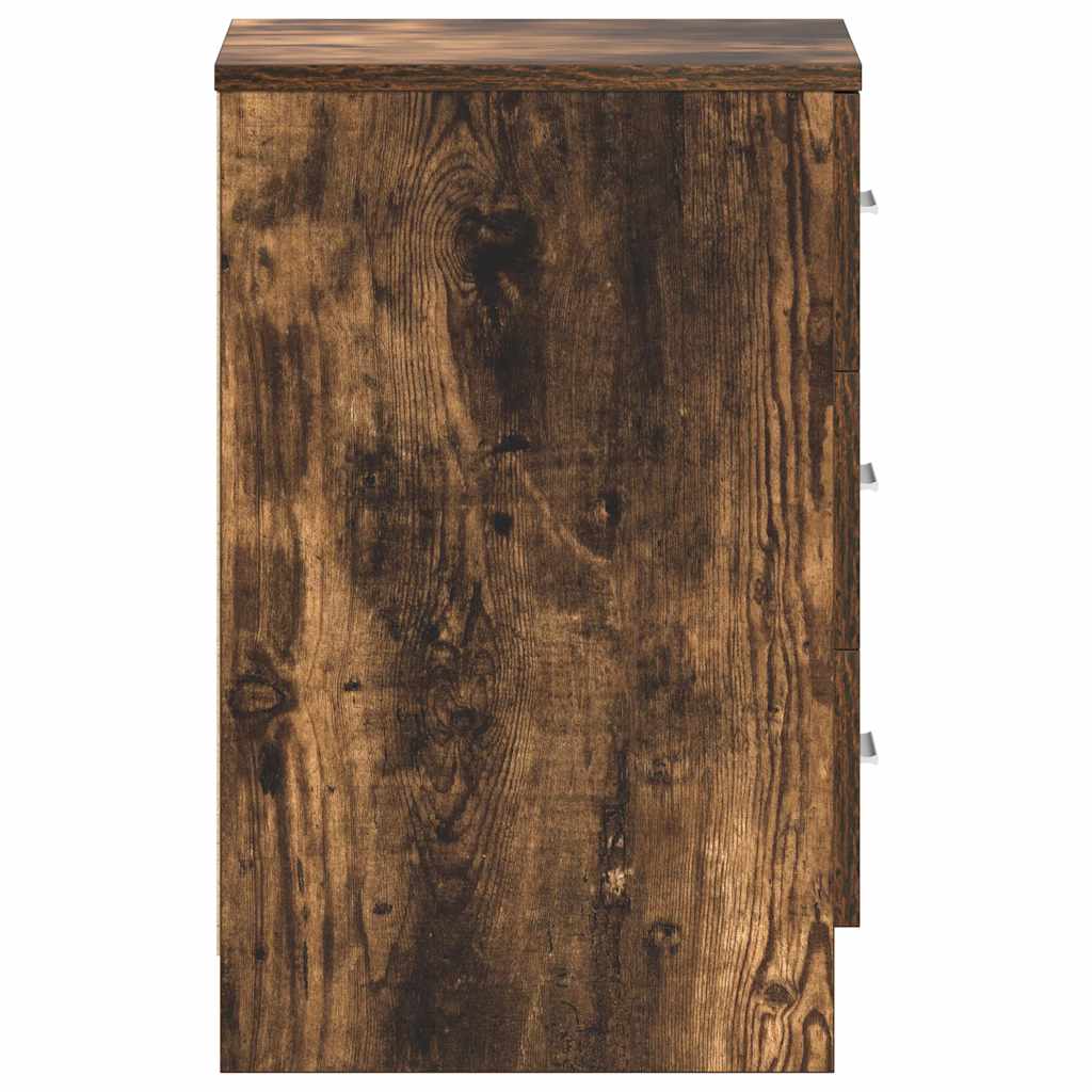 Comodini 2 pz Rovere Fumo 38x35x56 cm in Legno Multistrato