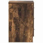 Comodini 2 pz Rovere Fumo 38x35x56 cm in Legno Multistrato