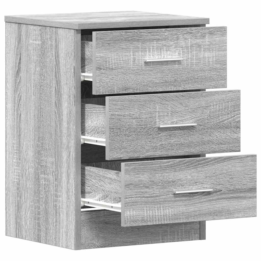 Comodino Grigio Sonoma 38x35x56 cm in Legno Multistrato