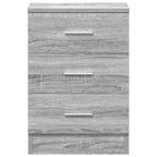Comodino Grigio Sonoma 38x35x56 cm in Legno Multistrato