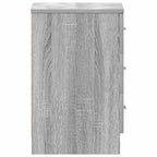 Comodino Grigio Sonoma 38x35x56 cm in Legno Multistrato