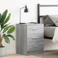 Comodino Grigio Sonoma 38x35x56 cm in Legno Multistrato