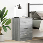 Comodino Grigio Sonoma 38x35x56 cm in Legno Multistrato