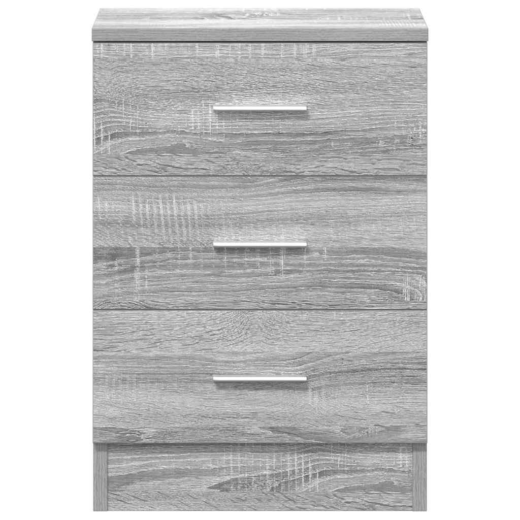 Comodini Grigio Sonoma 2 pz 38x35x56 cm in Legno Multistrato
