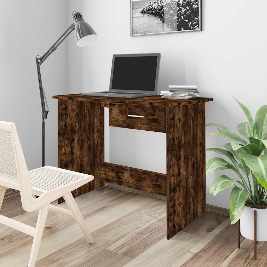 Scrivania Rovere Fumo 100x50x76 cm in Legno Multistrato