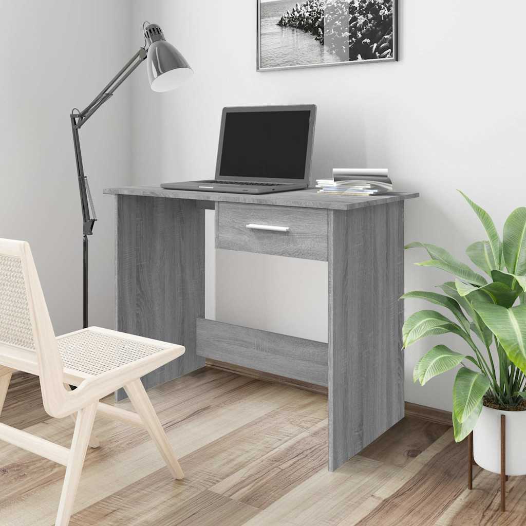 Scrivania Grigio Sonoma 100x50x76 cm in Legno Multistrato