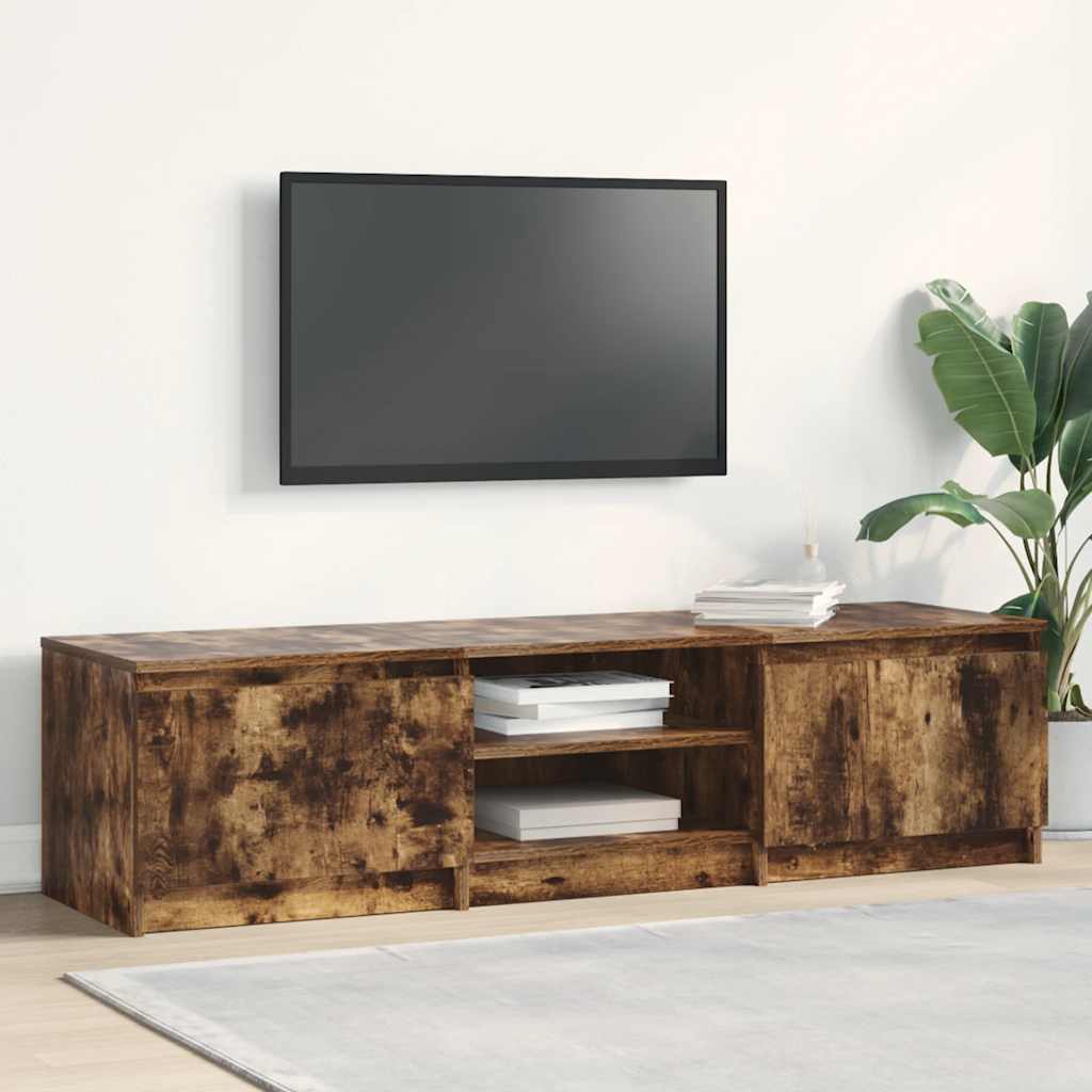 Mobile TV Rovere Fumo 140x40x35,5 cm in Legno Multistrato